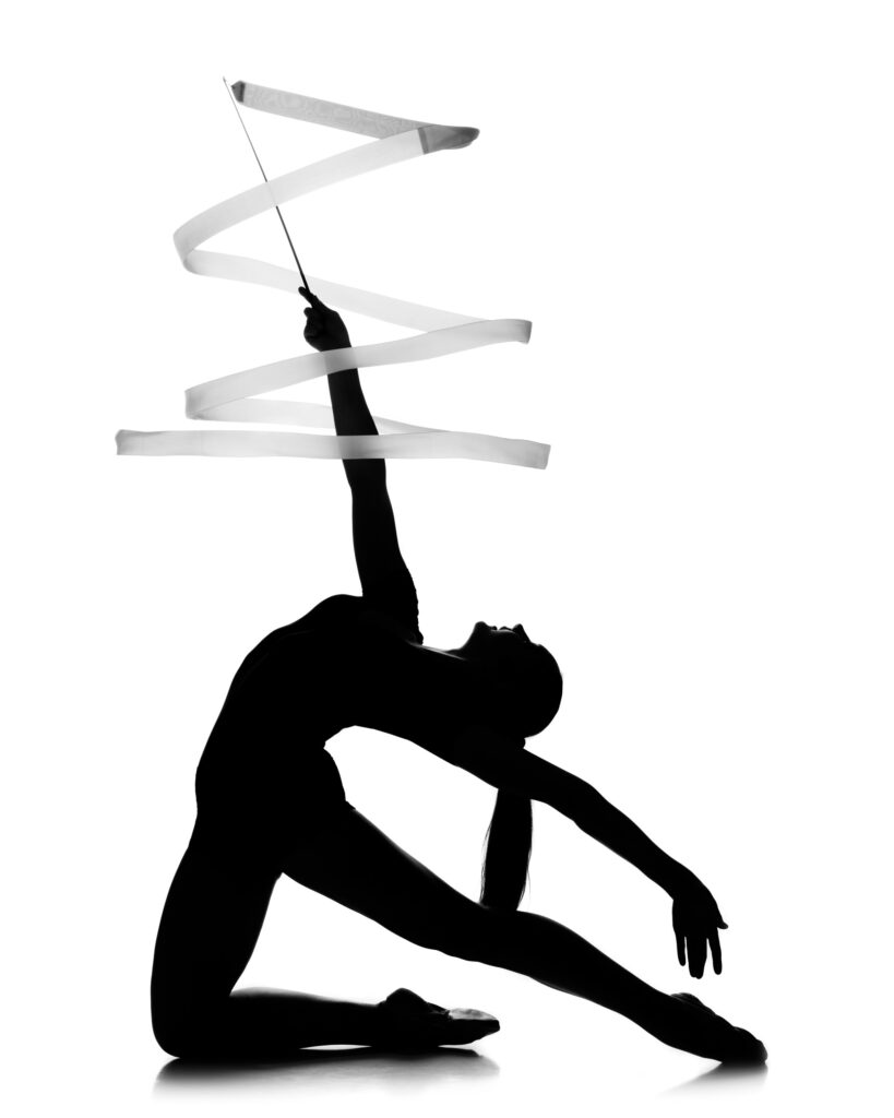 gymnast twirling ribbons